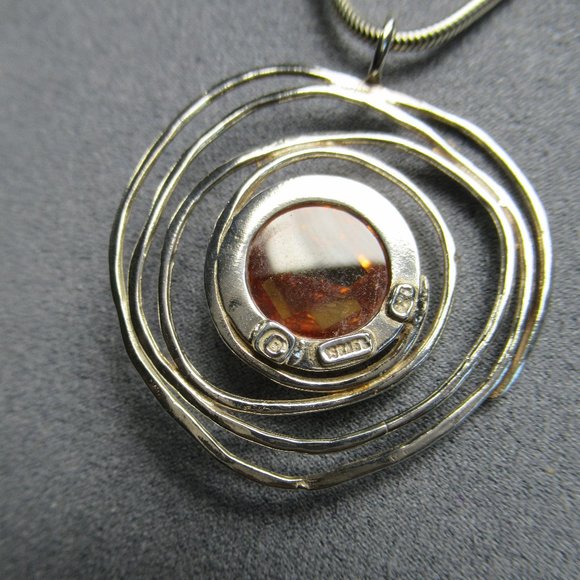 Orbital Citrine Pendant Necklace, Sterling Silver - Picture 7 of 9